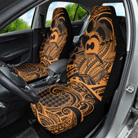 Koa Ikaika Warrior Helmet with Shark Car Seat Cover Gold Kakau Style