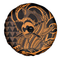 Koa Ikaika Warrior Helmet with Shark Spare Tire Cover Gold Kakau Style LT9 - Polynesian Pride