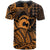 Koa Ikaika Warrior Helmet with Shark T Shirt Gold Kakau Style