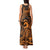 Koa Ikaika Warrior Helmet with Shark Tank Maxi Dress Gold Kakau Style