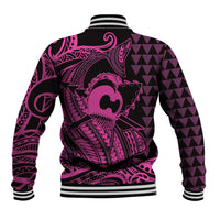 Koa Ikaika Warrior Helmet with Shark Baseball Jacket Pink Kakau Style LT9 - Polynesian Pride