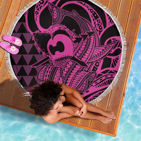 Koa Ikaika Warrior Helmet with Shark Beach Blanket Pink Kakau Style LT9 - Polynesian Pride