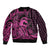 Koa Ikaika Warrior Helmet with Shark Bomber Jacket Pink Kakau Style