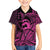 Koa Ikaika Warrior Helmet with Shark Family Matching Summer Maxi Dress and Hawaiian Shirt Pink Kakau Style