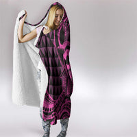 Koa Ikaika Warrior Helmet with Shark Hooded Blanket Pink Kakau Style LT9 - Polynesian Pride