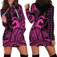 Koa Ikaika Warrior Helmet with Shark Hoodie Dress Pink Kakau Style LT9 - Polynesian Pride