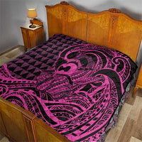 Koa Ikaika Warrior Helmet with Shark Quilt Pink Kakau Style