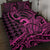 Koa Ikaika Warrior Helmet with Shark Quilt Bed Set Pink Kakau Style