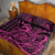 Koa Ikaika Warrior Helmet with Shark Quilt Bed Set Pink Kakau Style