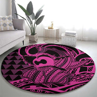 Koa Ikaika Warrior Helmet with Shark Round Carpet Pink Kakau Style