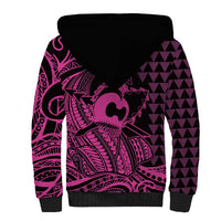 Koa Ikaika Warrior Helmet with Shark Sherpa Hoodie Pink Kakau Style LT9 - Polynesian Pride