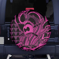 Koa Ikaika Warrior Helmet with Shark Spare Tire Cover Pink Kakau Style LT9 - Polynesian Pride