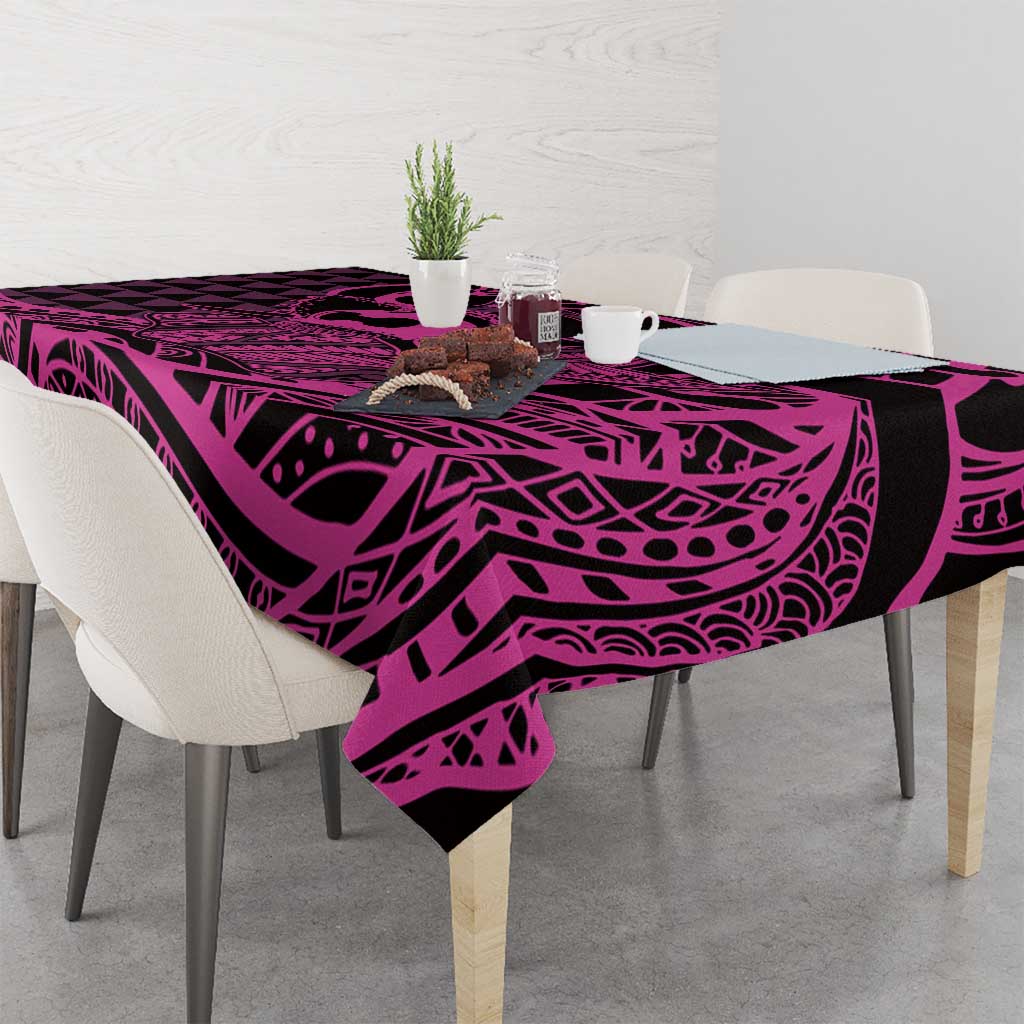 Koa Ikaika Warrior Helmet with Shark Tablecloth Pink Kakau Style LT9 - Polynesian Pride