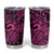 Koa Ikaika Warrior Helmet with Shark Tumbler Cup Pink Kakau Style