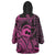 Koa Ikaika Warrior Helmet with Shark Wearable Blanket Hoodie Pink Kakau Style