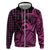 Koa Ikaika Warrior Helmet with Shark Zip Hoodie Pink Kakau Style