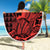 Koa Ikaika Warrior Helmet with Shark Beach Blanket Red Kakau Style