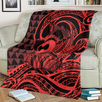 Koa Ikaika Warrior Helmet with Shark Blanket Red Kakau Style LT9 - Polynesian Pride