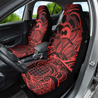 Koa Ikaika Warrior Helmet with Shark Car Seat Cover Red Kakau Style