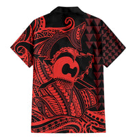 Koa Ikaika Warrior Helmet with Shark Family Matching Mermaid Dress and Hawaiian Shirt Red Kakau Style