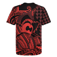 Koa Ikaika Warrior Helmet with Shark Rugby Jersey Red Kakau Style LT9 - Polynesian Pride