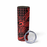 Koa Ikaika Warrior Helmet with Shark Skinny Tumbler Red Kakau Style