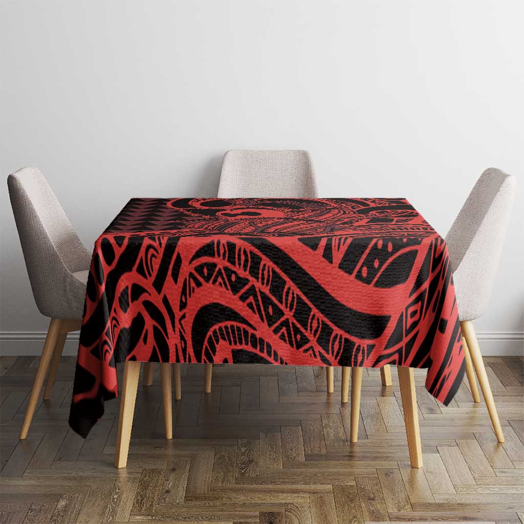Koa Ikaika Warrior Helmet with Shark Tablecloth Red Kakau Style LT9 - Polynesian Pride