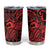 Koa Ikaika Warrior Helmet with Shark Tumbler Cup Red Kakau Style