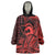 Koa Ikaika Warrior Helmet with Shark Wearable Blanket Hoodie Red Kakau Style