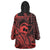 Koa Ikaika Warrior Helmet with Shark Wearable Blanket Hoodie Red Kakau Style