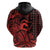 Koa Ikaika Warrior Helmet with Shark Zip Hoodie Red Kakau Style