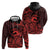 Koa Ikaika Warrior Helmet with Shark Zip Hoodie Red Kakau Style