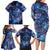 North Island Kokako and South Island Kokako Family Matching Long Sleeve Bodycon Dress and Hawaiian Shirt New Zealand Native Bird with Galaxy Vibe