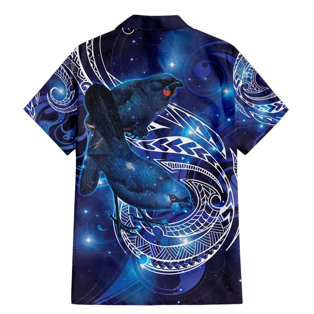 North Island Kokako and South Island Kokako Family Matching Mermaid Dress and Hawaiian Shirt New Zealand Native Bird with Galaxy Vibe