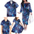 North Island Kokako and South Island Kokako Family Matching Off The Shoulder Long Sleeve Dress and Hawaiian Shirt New Zealand Native Bird with Galaxy Vibe