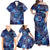 North Island Kokako and South Island Kokako Family Matching Off Shoulder Maxi Dress and Hawaiian Shirt New Zealand Native Bird with Galaxy Vibe