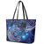 North Island Kokako and South Island Kokako Leather Tote Bag New Zealand Native Bird with Galaxy Vibe