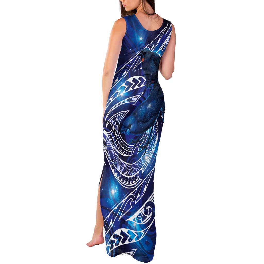 North Island Kokako and South Island Kokako Tank Maxi Dress New Zealand Native Bird with Galaxy Vibe