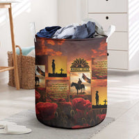ANZAC Day Film Reel Lest We Forget Laundry Basket Australia NZ Memorial LT9 Red - Polynesian Pride