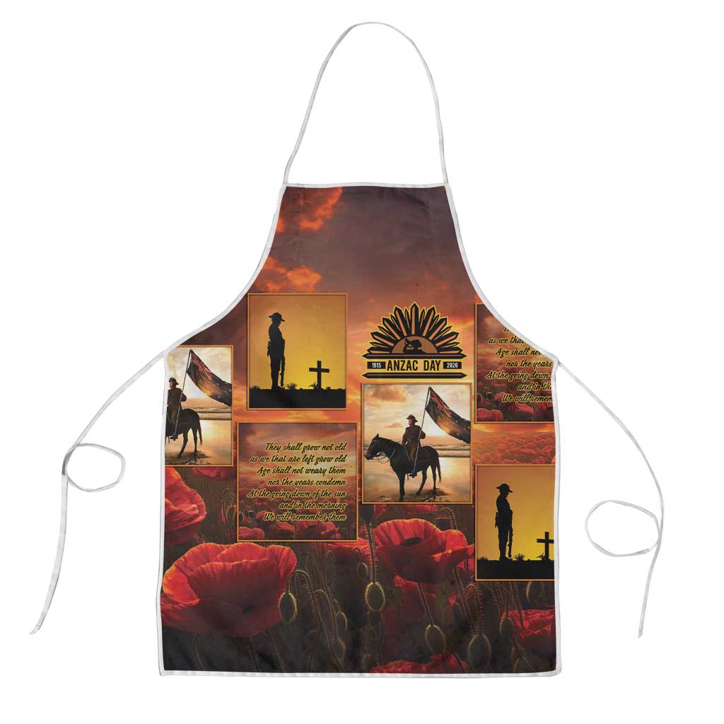 ANZAC Day Film Reel Lest We Forget Apron Australia NZ Memorial LT9 Red - Polynesian Pride