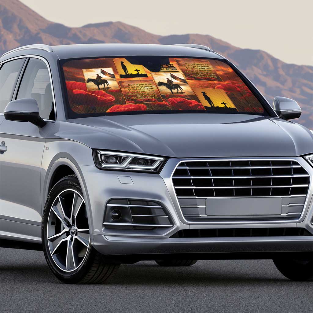 ANZAC Day Film Reel Lest We Forget Auto Sun Shade Australia NZ Memorial