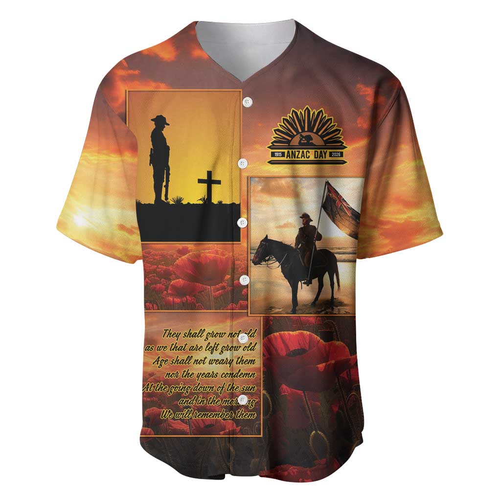 ANZAC Day Film Reel Lest We Forget Baseball Jersey Australia NZ Memorial LT9 Red - Polynesian Pride
