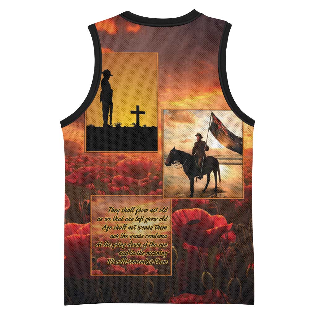 ANZAC Day Film Reel Lest We Forget Basketball Jersey Australia NZ Memorial LT9 - Polynesian Pride