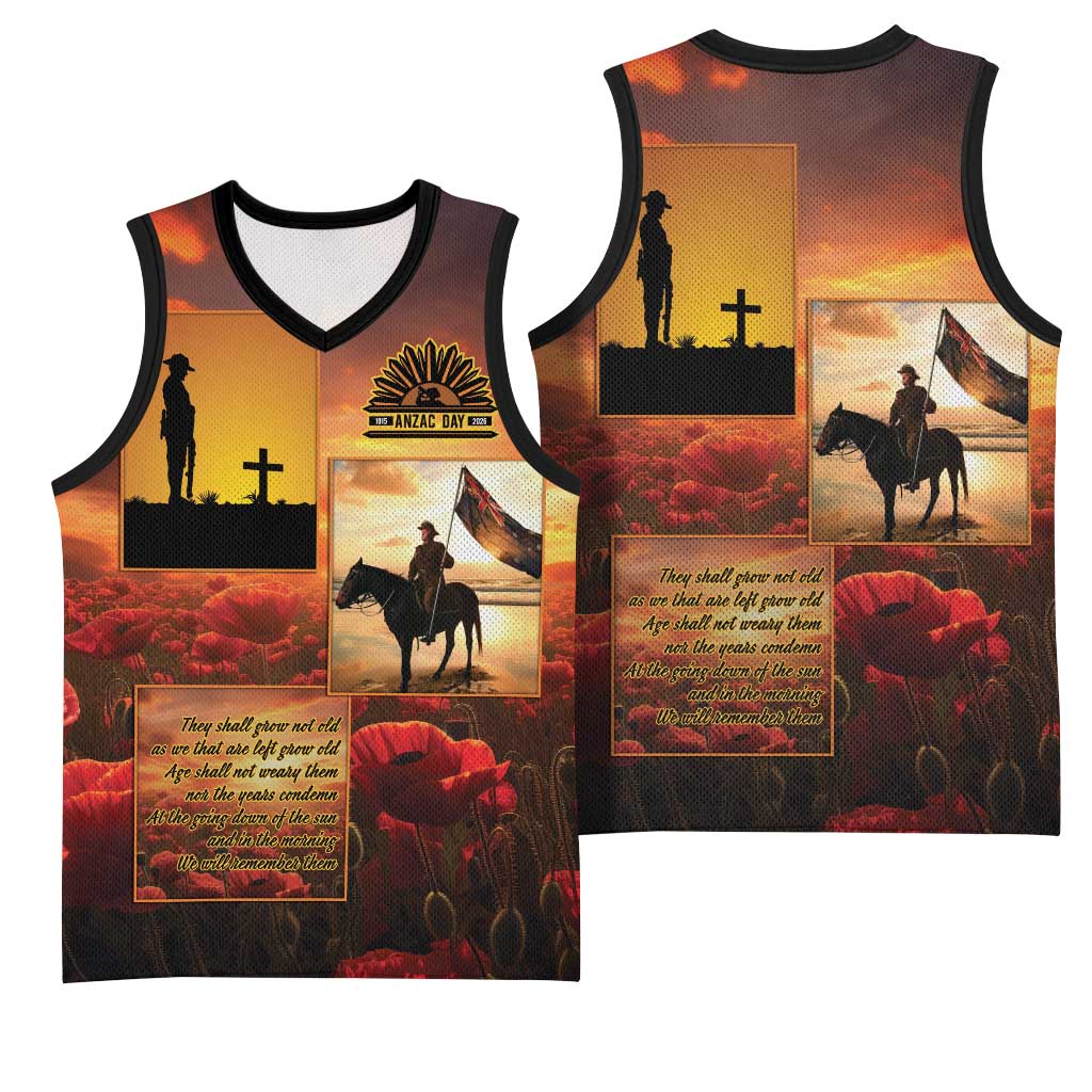 ANZAC Day Film Reel Lest We Forget Basketball Jersey Australia NZ Memorial LT9 - Polynesian Pride