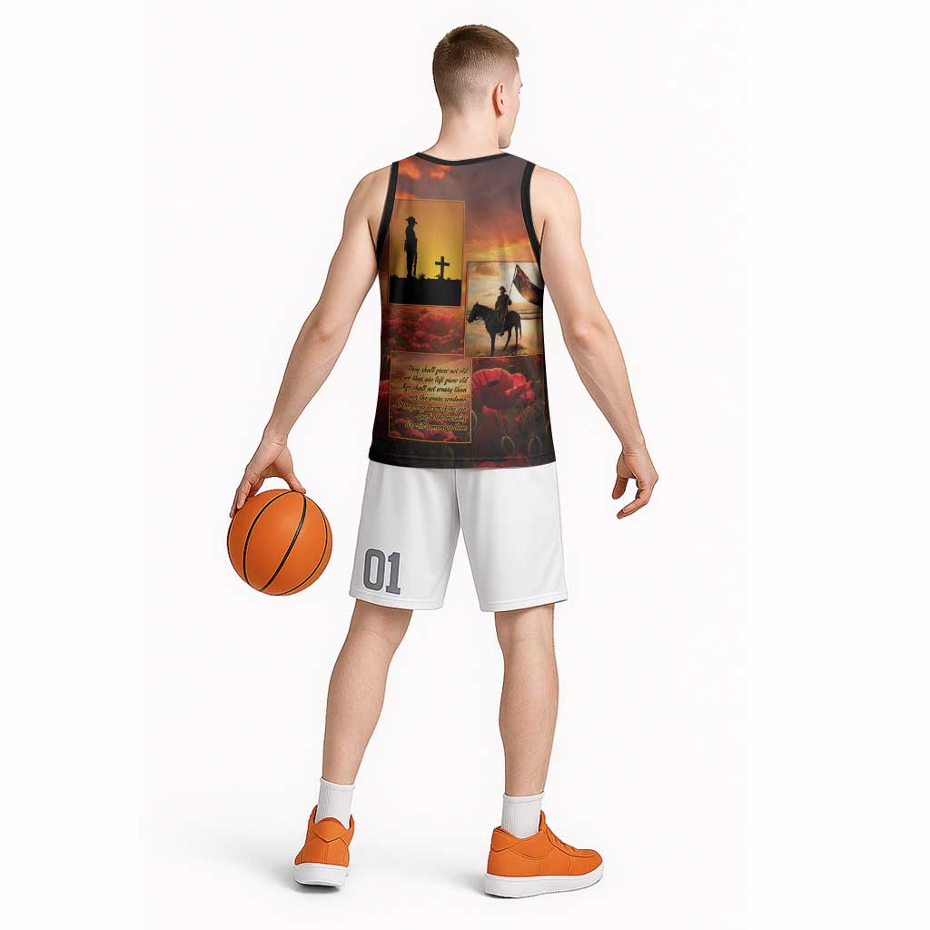 ANZAC Day Film Reel Lest We Forget Basketball Jersey Australia NZ Memorial LT9 - Polynesian Pride