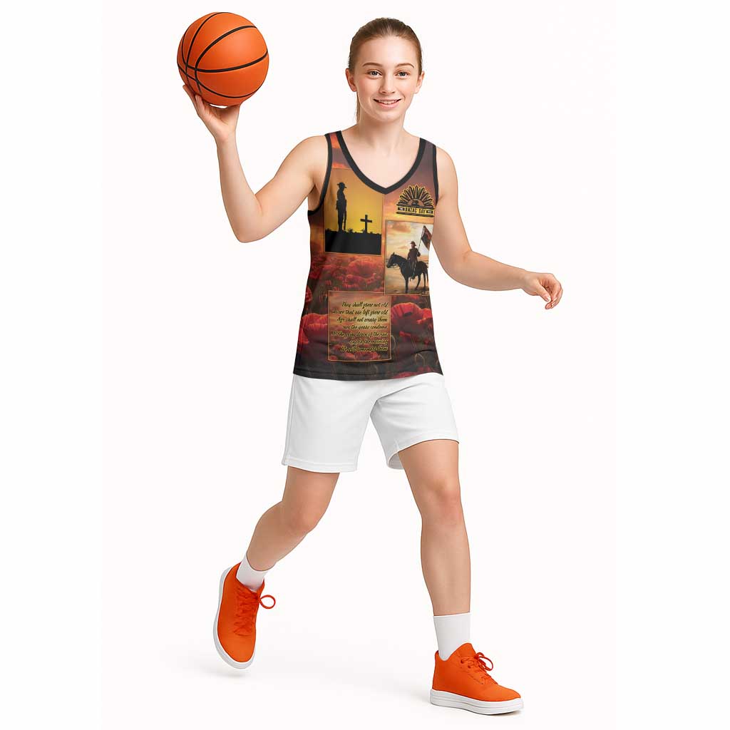 ANZAC Day Film Reel Lest We Forget Basketball Jersey Australia NZ Memorial LT9 - Polynesian Pride