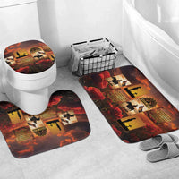 ANZAC Day Film Reel Lest We Forget Bathroom Set Australia NZ Memorial LT9 Mat Set Only (3 pcs) One Size Red - Polynesian Pride