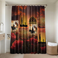 ANZAC Day Film Reel Lest We Forget Bathroom Set Australia NZ Memorial LT9 Shower Curtain Only Red - Polynesian Pride