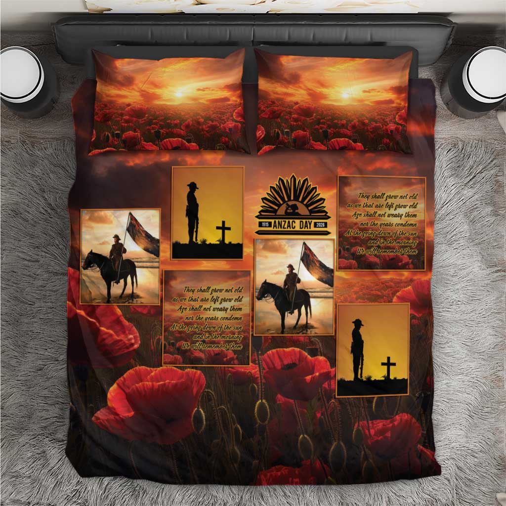 ANZAC Day Film Reel Lest We Forget Bedding Set Australia NZ Memorial LT9 Red - Polynesian Pride