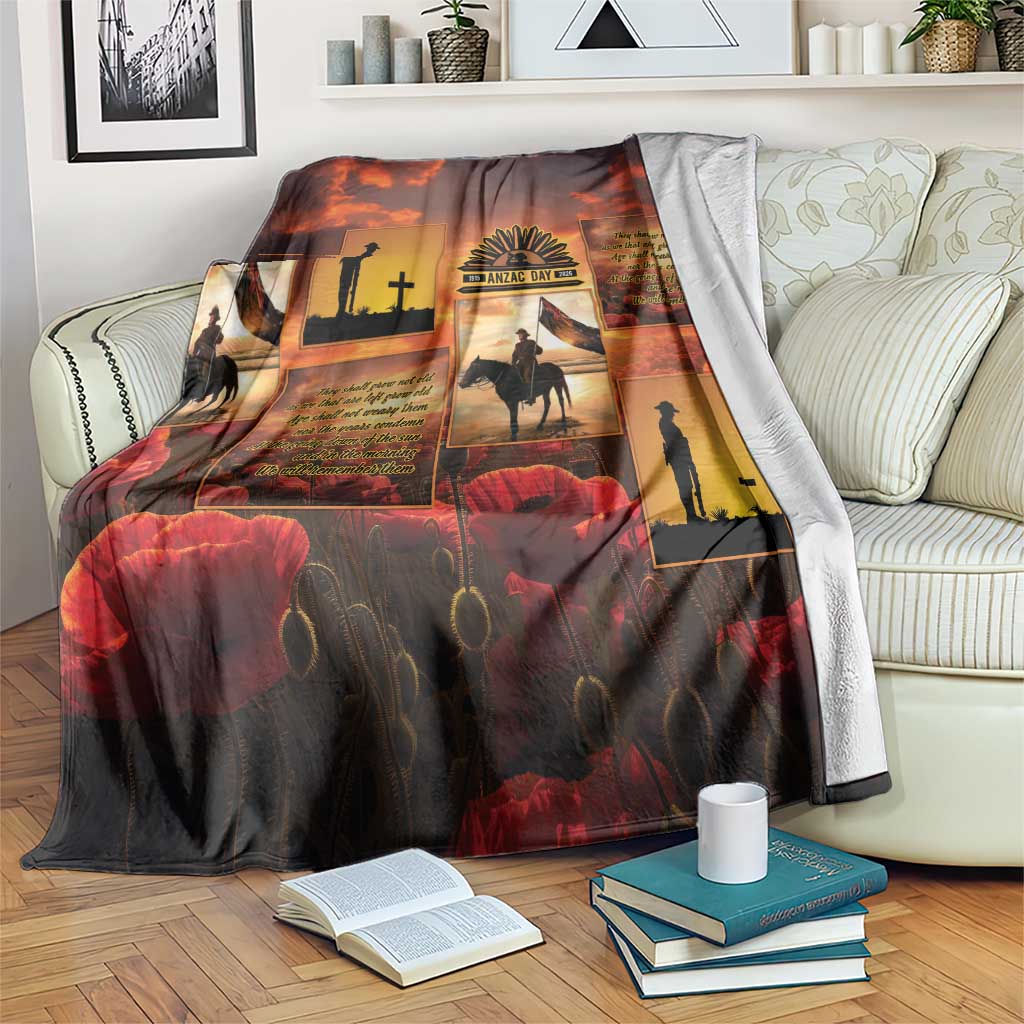 ANZAC Day Film Reel Lest We Forget Blanket Australia NZ Memorial LT9 Red - Polynesian Pride